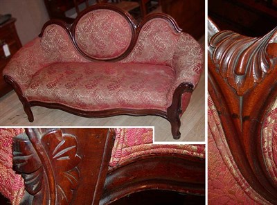 Lot 192 - Victorian Upholstered Mahogany Sofa