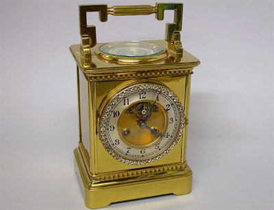 Lot 347A - French Bronze Carriage Clock The dial...