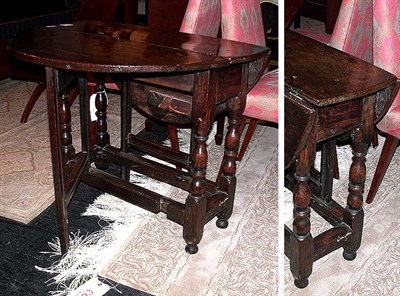 Lot 210 - William and Mary Elm Gate-Leg Table