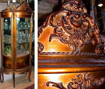Lot 293 - Louis XV Style Gilt-Wood Vitrine Height 65 1/2...