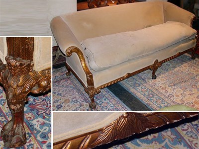 Lot 241 - George III Style Upholstered Gilt-Wood Settee