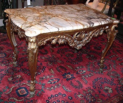 Lot 245 - Louis XV Style Marble Top Gilt-Wood Center Table