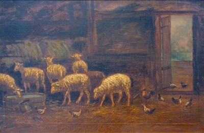 Lot 27 - European School 19th Century THE SHEEPFOLD Oil...