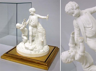 Lot 612 - Porcelain Figure Group in a Glass Case