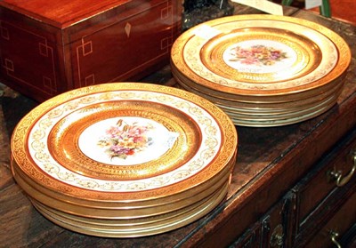 Lot 485 - Set of Twelve German Gilt and Floral Decorated...