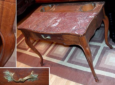 Lot 125 - Provincial Louis XV Style Marble Top Walnut...