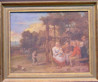 Lot 37 - Circle of David Teniers FAMILY OUTSIDE A...