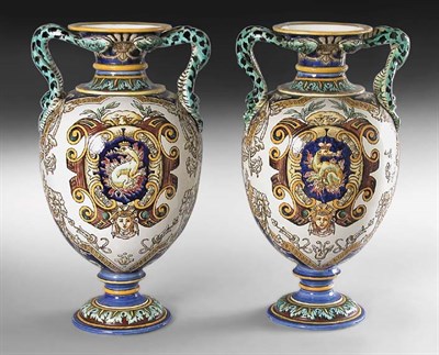 Lot 534 - Pair of Gien Faience Vases