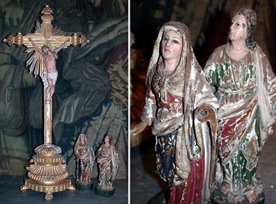 Lot 375 - Pair of Colonial Polychrome and Gilt Decorated...