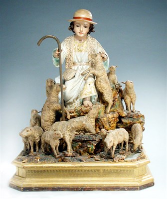 Lot 362 - Italian Polychrome Decorated Figure of the...