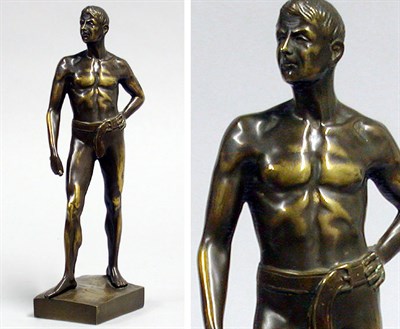 Lot 206 - Bronze Figure of a Man with a Sword Signed W....