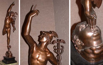 Lot 629 - Patinated Metal Figure of Mercury After...
