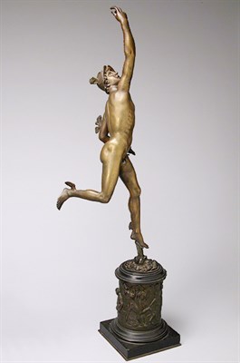 Lot 656 - Bronze Figure of Mercury Raised on a classical...