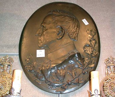 Lot 371 - Bronze Relief Portrait Plaque of Count Helmut...