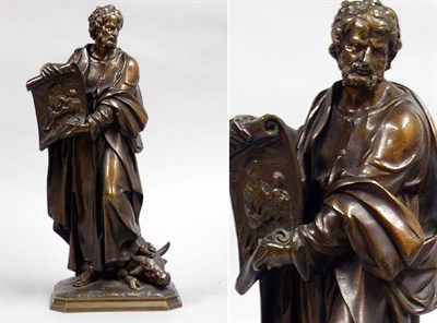 Lot 346 - Bronze Figure of St. Luke Signed Berneti.
