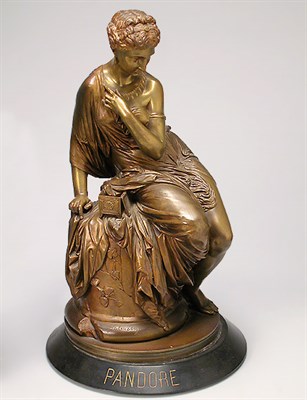 Lot 655 - Bronze Figure of Pandora After a model by Jean...
