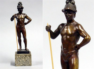 Lot 202 - Bronze Figure of a Lanceman Signed S....