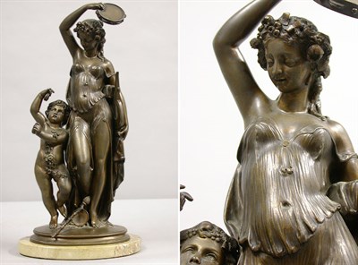 Lot 659 - Bronze Figure of a Muse with Cherub After a...