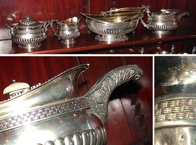 Lot 484 - Russian Silver Tea Service Maker's mark ICP,...