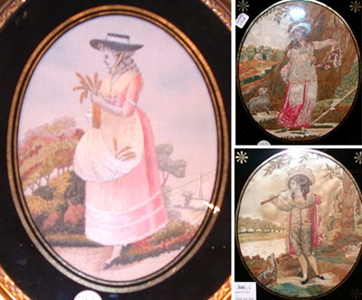 Lot 346 - Group of Three Regency Silk Needlework...