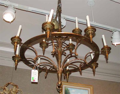Lot 369 - Gilt-Metal Twelve-Light Chandelier