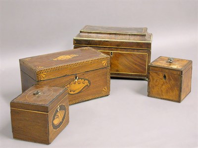 Lot 339 - Group of Four George III Inlaid Mahogany Tea...