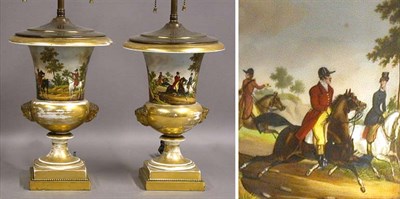 Lot 341 - Pair of Paris Porcelain Urns 19th Century Each...