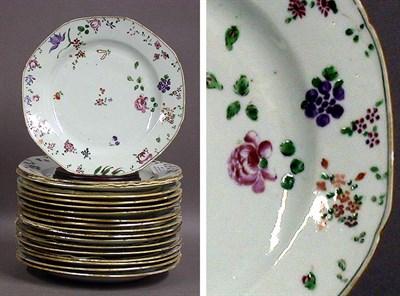 Lot 360 - Set of Eighteen Chinese Export Famille Rose...