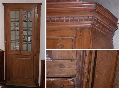 Lot 137 - George III Style Pine Corner Cupboard