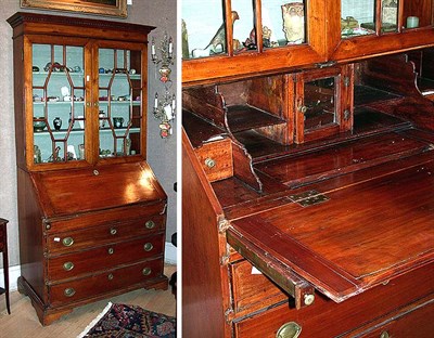 Lot 521 - Georgian Style Mahogany Secretary Bookcase