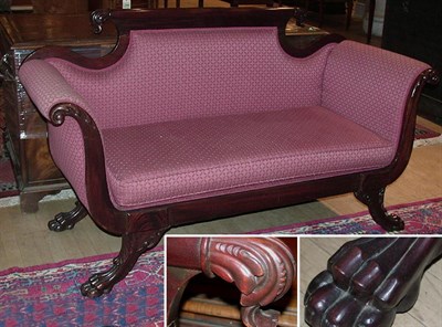 Lot 417 - Classical Upholstered Mahogany Settee