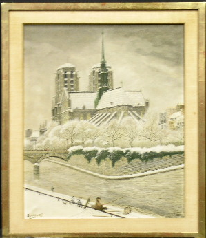 Lot 10 - Jean Bouquet French, 1908-1976 NOTRE DAME FROM...
