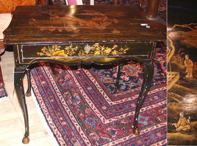 Lot 303 - Louis XV Gilt Decorated Black Lacquered Table...