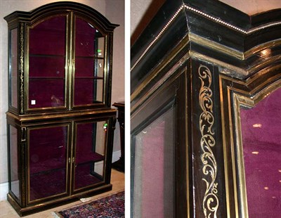 Lot 334 - Napoleon III Bronze and Ebony Vitrine In two...