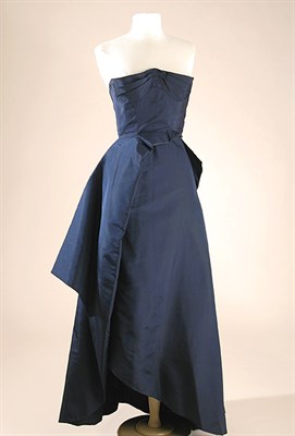 Lot 478 - Schiaparelli Couture Navy Taffeta Two-Piece Evening Dress