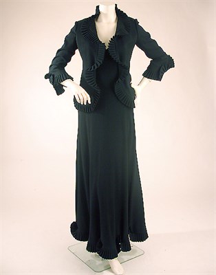 Lot 492 - Cardinali Black Crepe Evening Ensemble
