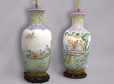 Lot 534 - Pair of Chinese Polychrome Decorated Porcelain...