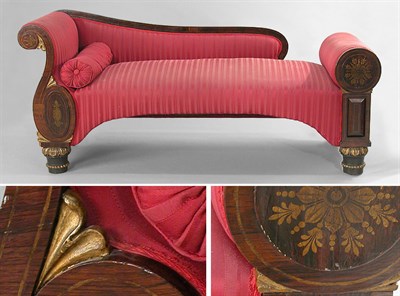 Lot 228 - Classical Stencil Decorated Mahogany Couch New...