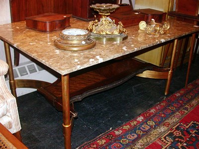 Lot 145 - Marble Top Gilt-Metal Work Table