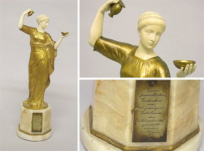 Lot 258 - Continental Gilt-Bronze and Ivory Figure of a...