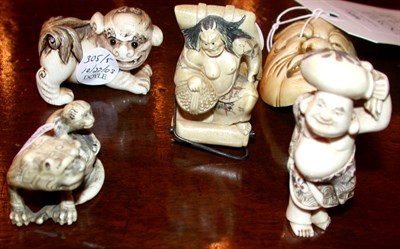 Lot 305 - Group of Four Japanese Ivory Okimono; Together...