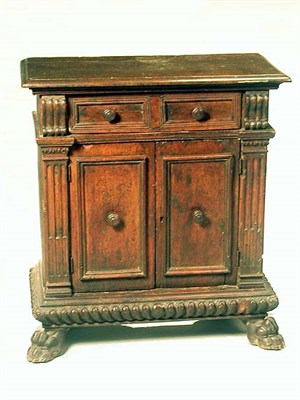 Lot 128 - Italian Late Renaissance Walnut Side Cabinet...