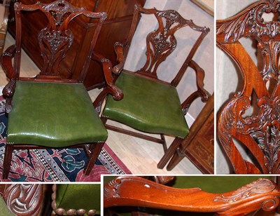 Lot 441 - Pair of George III Style Mahogany Armchairs