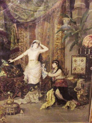 Lot 110 - W. Etienne 19th Century HAREM SCENE Signed and...