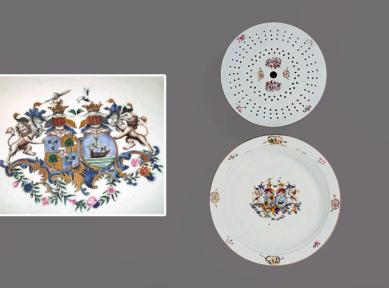 Lot 32 - CHINESE EXPORT PORCELAIN MARRIAGE ARMORIAL...