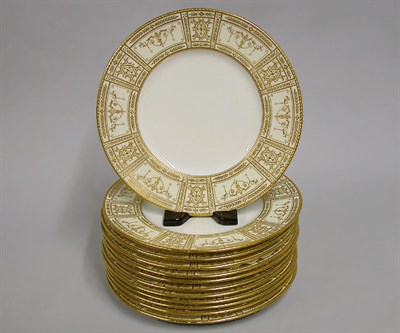 Lot 553 - Set of Twelve Mintons Gilt-Decorated Porcelain...