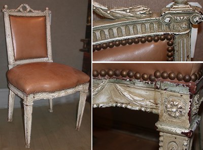 Lot 458 - Set of Eight Louis XVI Style Painted Side Chairs