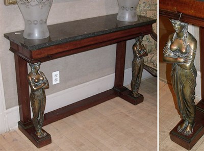 Lot 237 - Pair of Empire Style Marble Top Mahogany and...