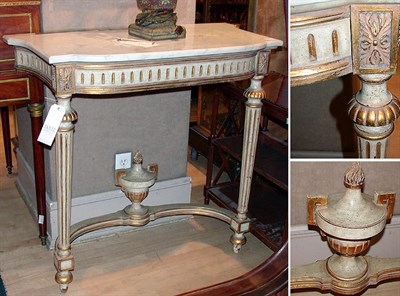 Lot 279 - Louis XVI Style Marble Top Painted and Parcel...