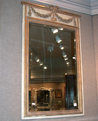 Lot 360 - Louis XVI Style Painted and Parcel Gilt Mirror